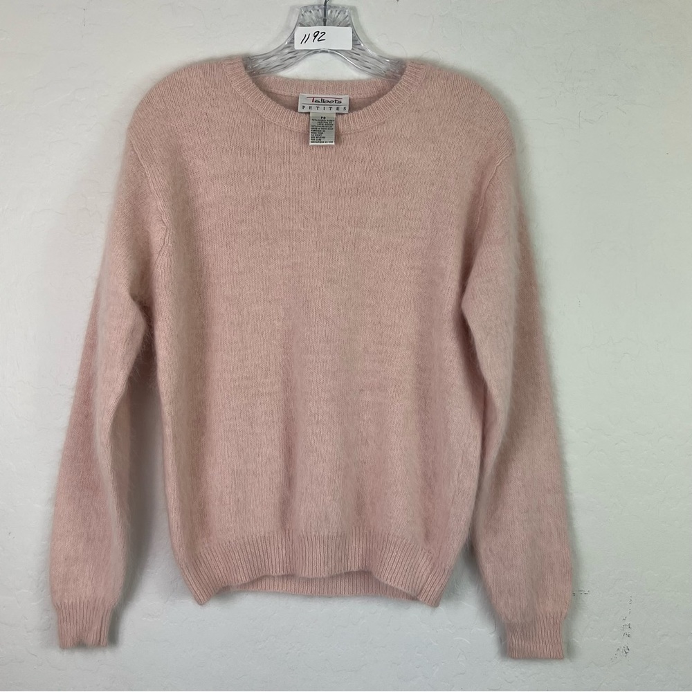 Vintage Talbots Soft Pink Angora Rabbit Hair Blend Pullover Sweater Small P